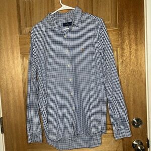 Ralph Lauren men’s Blue and White Checkered Shirt size L